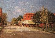 Theodore Clement Steele Street Scene oil painting on canvas